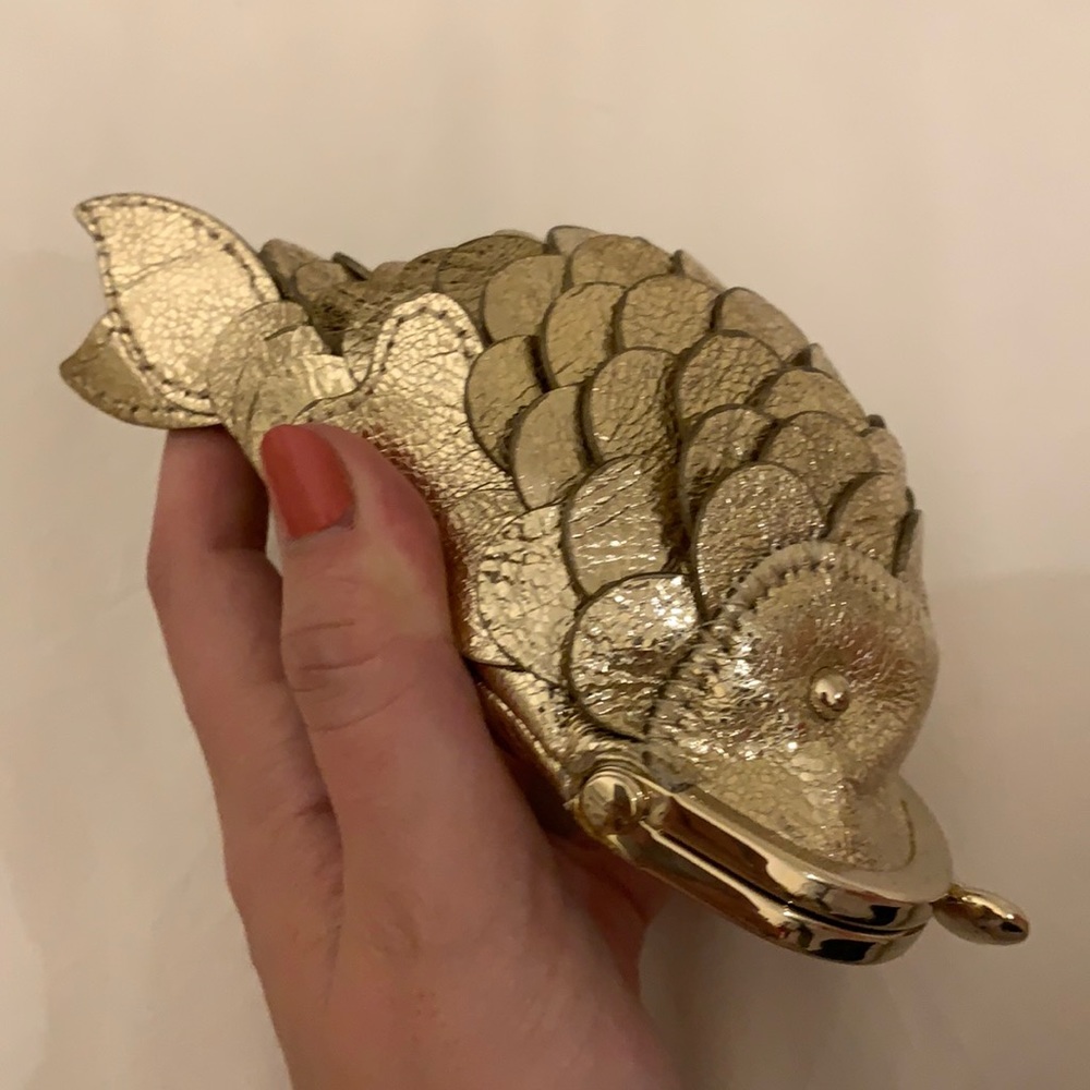 Kate Spade coin purse gold fish shaped